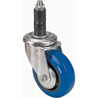 Roulette en caoutchouc &agrave; tige, Pivotant, Diam&egrave;tre 4" (101,6 mm) Trail Hammer and Bolt