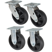 Jeu de roulettes, Fixe/Pivotant, 6" (152,4 mm), Nylon, 2400 lb (1089 kg) Trail Hammer and Bolt