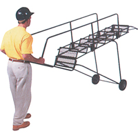 Fold-N-Store Rolling Ladders, 6 Steps, Perforated, 60" High Trail Hammer and Bolt