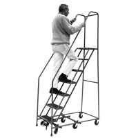 All Directional Ladders, 6 Steps, 16" Step Width, 60" Platform Height, Steel Trail Hammer and Bolt
