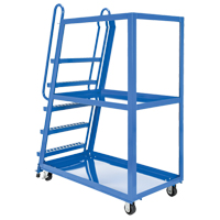 Stock Picking Cart, Steel, 27-7/8" W x 56-1/8" D, 3 Shelves, 1000 lbs. Capacity Trail Hammer and Bolt
