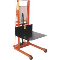 Hydraulic Platform Lift Stacker, Hand Winch Operated, 1000 lbs. Capacity, 80" Max Lift Trail Hammer and Bolt