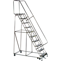 &eacute;chelles roulantes &agrave; marche verrouillable, 5 marches, Largeur de la marche 24", Hauteur de la plateforme 50", Acier inoxydable Trail Hammer and Bolt