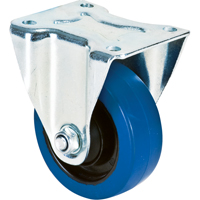 Roulette bleue, Fixe, 4" (101,6 mm), Caoutchouc, 350 lb (158,8 kg) Trail Hammer and Bolt