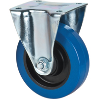 Roulette bleue, Fixe, 5" (127 mm), Caoutchouc, 400 lb (181 kg) Trail Hammer and Bolt