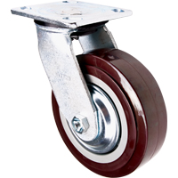 Roulette, Pivotant, 6" (152,4 mm), Polyur&eacute;thane, 850 lb (385 kg) Trail Hammer and Bolt
