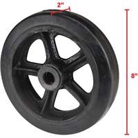 Roue en caoutchouc moul&eacute;, 8" (203 mm) dia. x 2" (51 mm) la, Capacit&eacute; de 400 lb (181 kg) Trail Hammer and Bolt