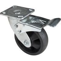 Roulettes haute temp&eacute;rature, Pivotant avec frein, 6" (152,4 mm), Nylon, 880 lb (399 kg) Trail Hammer and Bolt