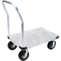 Aluminum Platform Truck, 24" W x 36" L, 1100 lbs. Cap., Flat Free Wheels Trail Hammer and Bolt