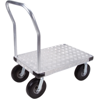 Aluminum Platform Truck, 24" W x 36" L, 1200 lbs. Cap., Flat Free Wheels Trail Hammer and Bolt
