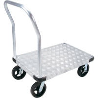 Aluminum Platform Truck, 24" W x 36" L, 2000 lbs. Cap., Mold-on Rubber Wheels Trail Hammer and Bolt