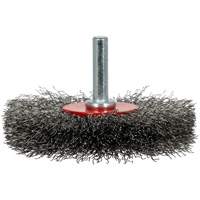 Brosse radiale &agrave; fils cr&ecirc;p&eacute;s mont&eacute; sur mandrin ER300-12, 3", Fils ,012" Trail Hammer and Bolt