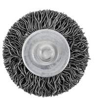 Brosse radiale &agrave; fils cr&ecirc;p&eacute;s mont&eacute; sur mandrin 126, 1-1/2", Fils 0,02", Tige 1/4" Trail Hammer and Bolt