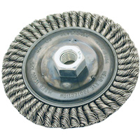 Stringer Bead Brush, 4" Dia., 0.022" Fill, 5/8"-11 Arbor, Steel Trail Hammer and Bolt