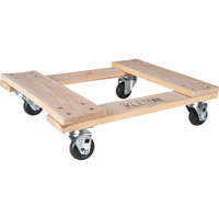 Socle roulant en bois dur, Roues en Polyol&eacute;fine, Capacit&eacute; de 1000 lb, 18" la x 24" p x 7" h Trail Hammer and Bolt
