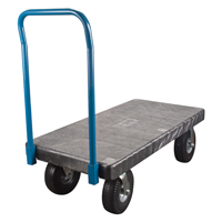 Chariots &agrave; plateforme en plastique, 48" lo x 24" la, 1200 lb cap, Roues Pneumatique Trail Hammer and Bolt