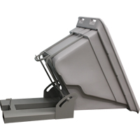 Self Dumping Hopper, Polyethylene, 5/8 cu.yd., Grey Trail Hammer and Bolt