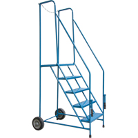 Escabeau roulant avec rails pour acc&egrave;s &agrave; une remorque, 4 marches, Largeur de la marche 22", Hauteur de la plateforme 37", Acier Trail Hammer and Bolt