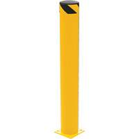 Safety Bollard, Steel, 48" H x 6.5" W, Yellow Trail Hammer and Bolt