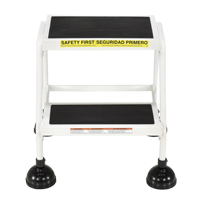 Stop-Step Ladders, 2 Steps, 16" Step Width, 18-9/16" Platform Height, Steel Trail Hammer and Bolt