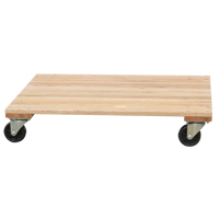 Solid Platform Wood Dolly, Rubber Wheels, 1200 lbs. Capacity, 18" W x 30" D x 7" H Trail Hammer and Bolt