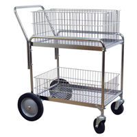 Chariot de bureau en treillis m&eacute;tallique pour le courrier, 200 lb Capacit&eacute;, Chrome, 23-3/4" p x 33-1/2" la x 38-1/4" h, Chrom&eacute; Trail Hammer and Bolt