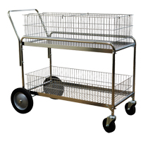 Chariot de bureau en treillis m&eacute;tallique pour le courrier, 250 lb Capacit&eacute;, Chrome, 23-3/4" p x 43" la x 38-1/2" h, Chrom&eacute; Trail Hammer and Bolt