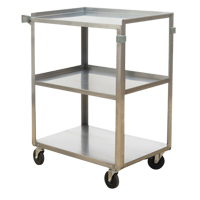 Shelf Carts, 3 Tiers, 15-1/2" W x 32-1/8" H x 24" D, 300 lbs. Capacity Trail Hammer and Bolt