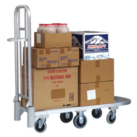 Aluminum Merchandise Cart, 20" W x 55-1/4" L, 1200 lbs. Cap., Polyurethane Wheels Trail Hammer and Bolt