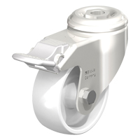 Roulette en nylon acier inoxydable, Pivotant avec frein, Diam&egrave;tre 4" (102 mm), Capacit&eacute; 265 lb (120 kg) Trail Hammer and Bolt