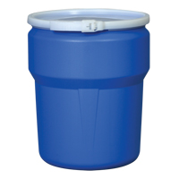 Baril emboîtable en poly&eacute;thyl&egrave;ne, 10 gal. US (8,33 gal. imp.), Dessus ouvert, Bleu Trail Hammer and Bolt
