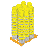 Baril emboîtable en poly&eacute;thyl&egrave;ne, 10 gal. US (8,33 gal. imp.), Dessus ouvert, Bleu Trail Hammer and Bolt