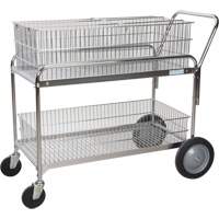 Chariot de bureau en treillis m&eacute;tallique pour le courrier, 250 lb Capacit&eacute;, Chrome, 23" p x 42" la x 38" h, Chrom&eacute; Trail Hammer and Bolt