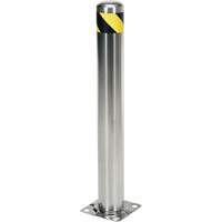 Safety Bollard, Stainless Steel, 36" H x 8" W, Silver Trail Hammer and Bolt