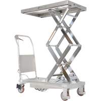 Manual Hydraulic Scissor Lift Table, 35-1/2" L x 20" W, Partial Stainless Steel, 800 lbs. Capacity Trail Hammer and Bolt