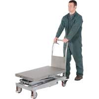 Manual Hydraulic Scissor Lift Table, 35-1/2" L x 20" W, Partial Stainless Steel, 800 lbs. Capacity Trail Hammer and Bolt