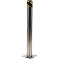 Safety Bollard, Stainless Steel, 42" H x 8" W, Silver Trail Hammer and Bolt