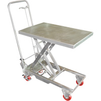 Manual Hydraulic Scissor Lift Table, 27-1/2" L x 17-3/4" W, Stainless Steel, 200 lbs. Capacity Trail Hammer and Bolt