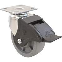 Roulette Emaxx, Pivotant avec frein, 4" (101,6 mm), Envirothane, 1000 lb (453,6 kg) Trail Hammer and Bolt