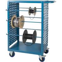 Mobile Wire Spool Cart, Steel, 6 Rod, 21" W x 48" H x 38" D, 1200 lbs. Capacity Trail Hammer and Bolt