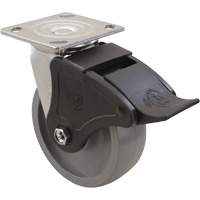 Roulette Max9, Pivotant, 6" (152,4 mm), Gris-WOW Envirothane, 1100 lb (498,95 kg) Trail Hammer and Bolt