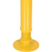 Spring Loaded Bollard, Steel, 42" H x 2-1/8" W, Yellow Trail Hammer and Bolt