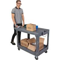 Chariot utilitaire pour l'entretien avec tablette plate, 2 tiers, 25-1/4" x 32-1/4" x 44", Capacit&eacute; 550 lb Trail Hammer and Bolt