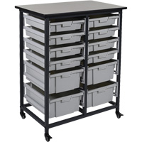 Rangement mobile pour bacs, &agrave; un c&ocirc;t&eacute;, 12 bacs, 30-3/4" la x 20" p x 37-1/2" h Trail Hammer and Bolt