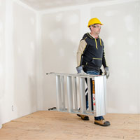 Portable Work-Stand Saw Horse, Aluminum Frame, 12-1/4" D x 48" H Trail Hammer and Bolt