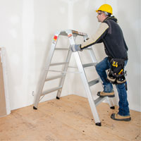 Portable Work-Stand Saw Horse, Aluminum Frame, 12-1/4" D x 56" H Trail Hammer and Bolt
