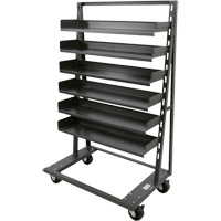 Single-Sided Heavy Duty A-Frame Cart with 6 Trays, 38" x 25" x 63", 2500 lbs. Capacity Trail Hammer and Bolt