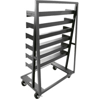 Single-Sided Heavy Duty A-Frame Cart with 6 Trays, 38" x 25" x 63", 2500 lbs. Capacity Trail Hammer and Bolt
