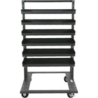 Single-Sided Heavy Duty A-Frame Cart with 6 Lipped Trays, 38" x 25" x 63", 2500 lbs. Capacity Trail Hammer and Bolt