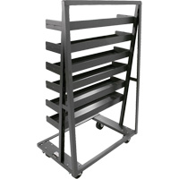 Single-Sided Heavy Duty A-Frame Cart with 6 Lipped Trays, 38" x 25" x 63", 2500 lbs. Capacity Trail Hammer and Bolt